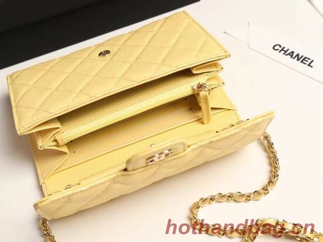 Chanel mini flap bag Grained Calfskin A84512 yellow