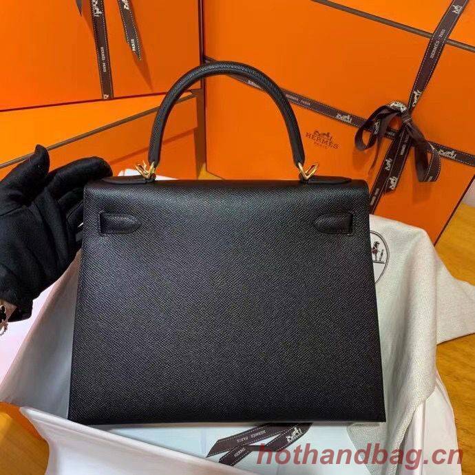 Hermes Kelly 28cm Shoulder Bags Epsom Leather KL28 Black