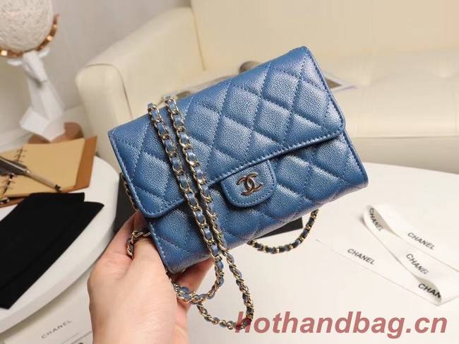 Chanel mini flap bag Grained Calfskin A84512 blue