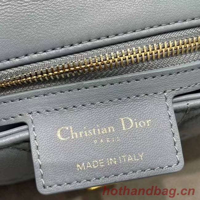 Dior SMALL DIOR CARO BAG Soft Cannage Calfskin M9241 grey