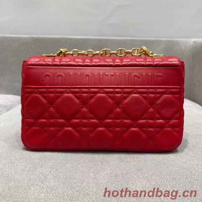Dior SMALL DIOR CARO BAG red Soft Cannage Calfskin M9241