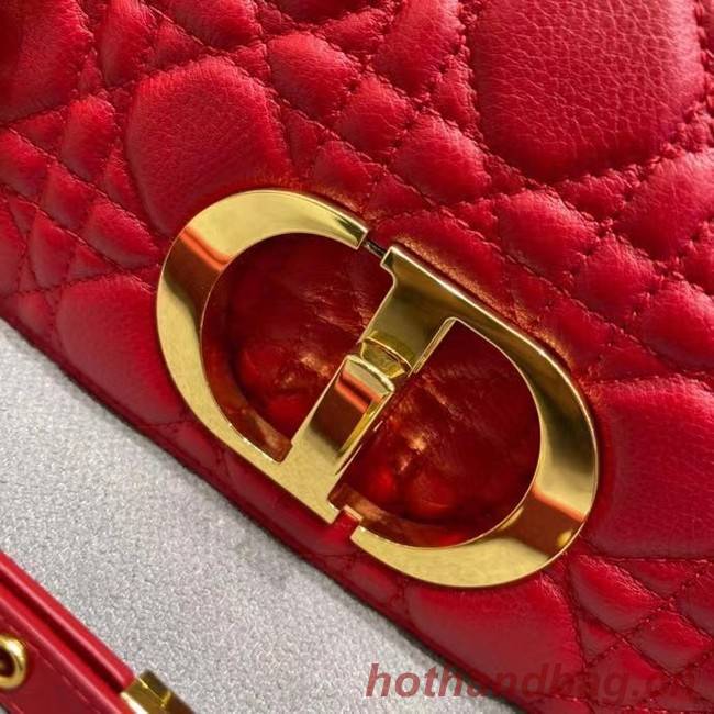 Dior SMALL DIOR CARO BAG red Soft Cannage Calfskin M9241