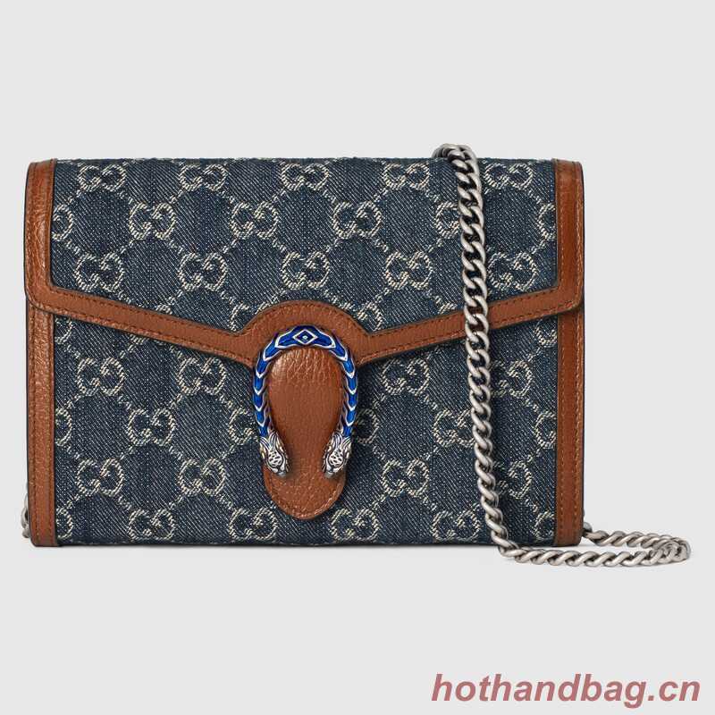 Gucci Dionysus mini chain bag 401231 Dark blue
