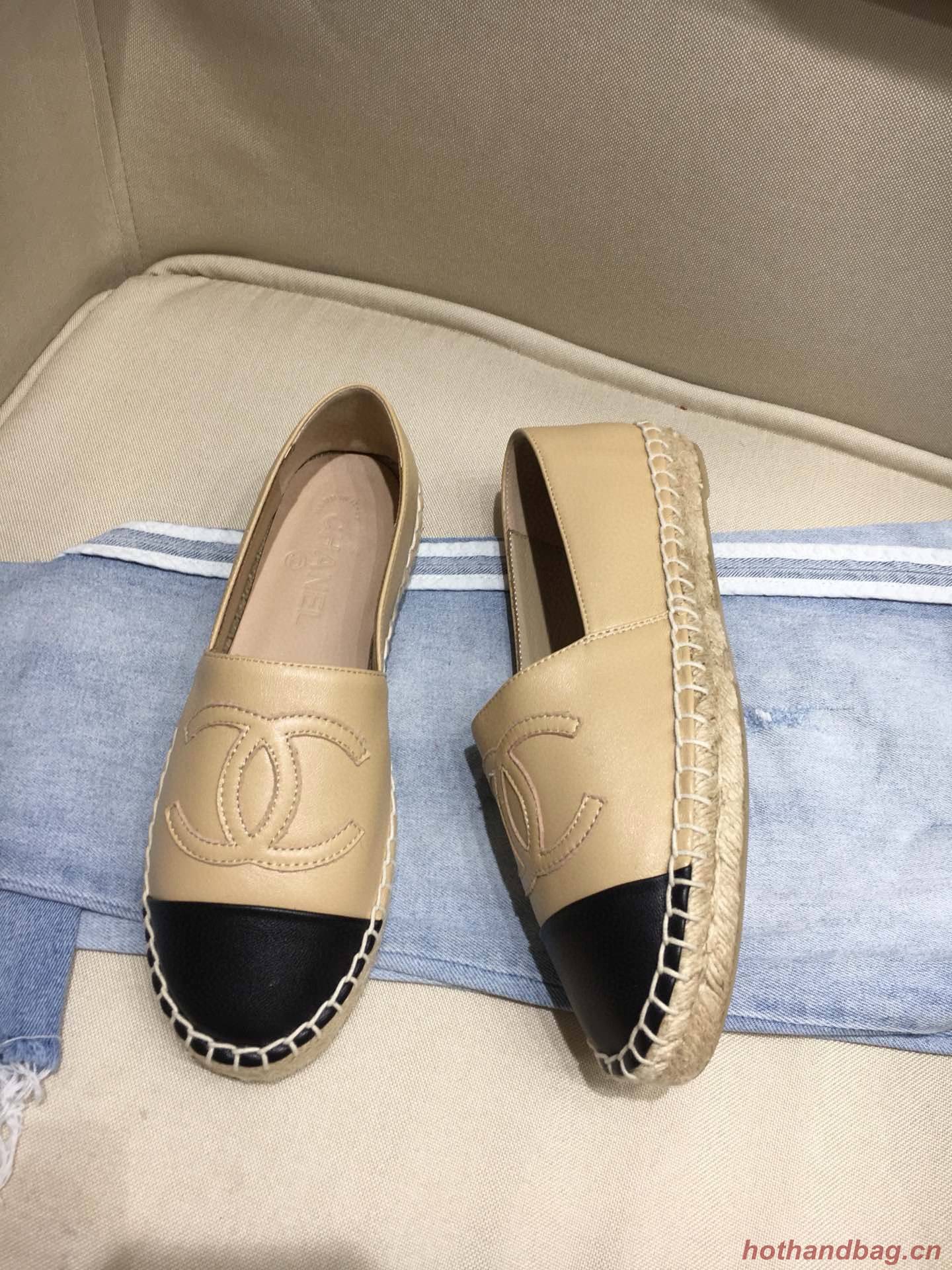 Chanel Leather Espadrilles CH1253LRF Apricot
