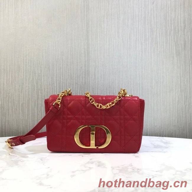 Dior SMALL DIOR CARO BAG Soft Cannage Calfskin M9241 red