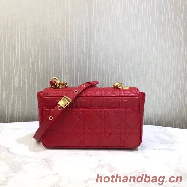 Dior SMALL DIOR CARO BAG Soft Cannage Calfskin M9241 red