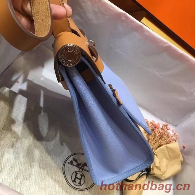 Hermes mini Herbag Original Canvas Leather & Calfskin 45987 blue&brown