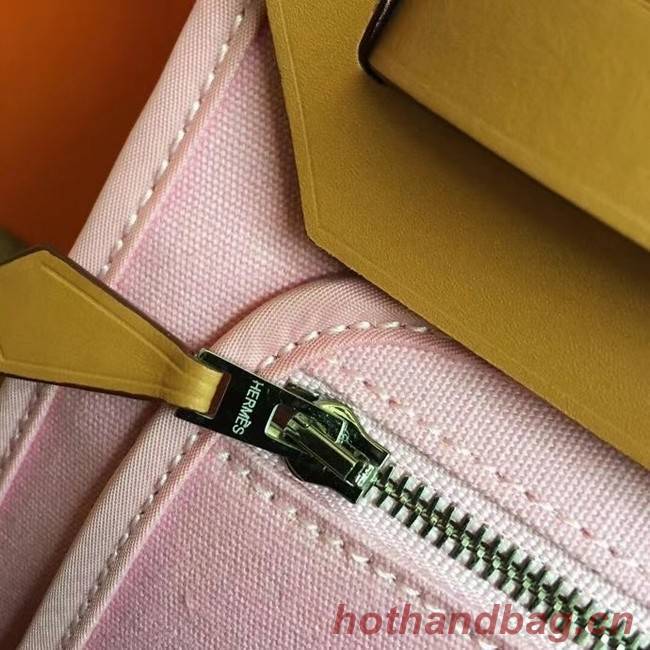 Hermes mini Herbag Original Canvas Leather & Calfskin 45987 pink&brown