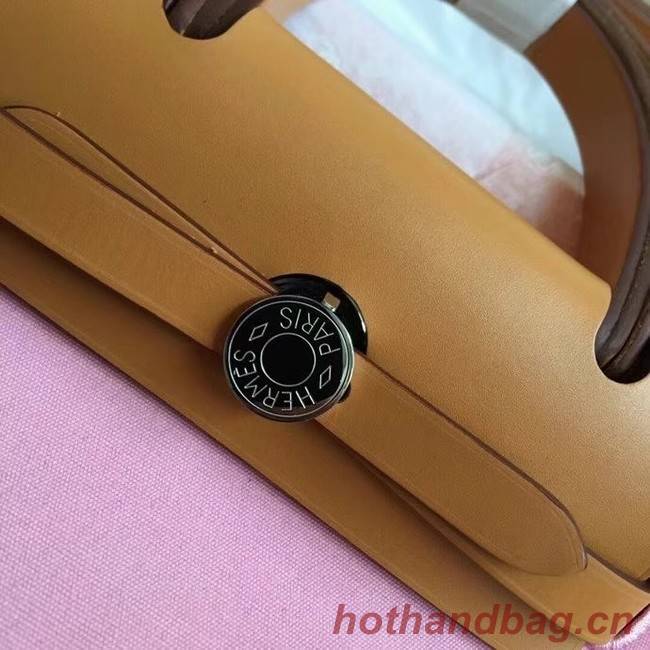 Hermes mini Herbag Original Canvas Leather & Calfskin 45987 pink&brown