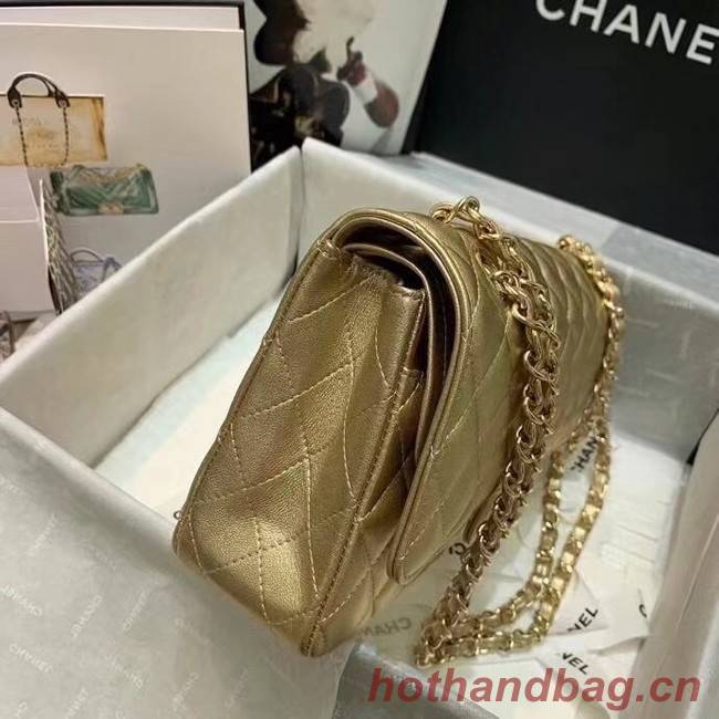 chanel classic handbag Lambskin & gold Metal A01112 gold