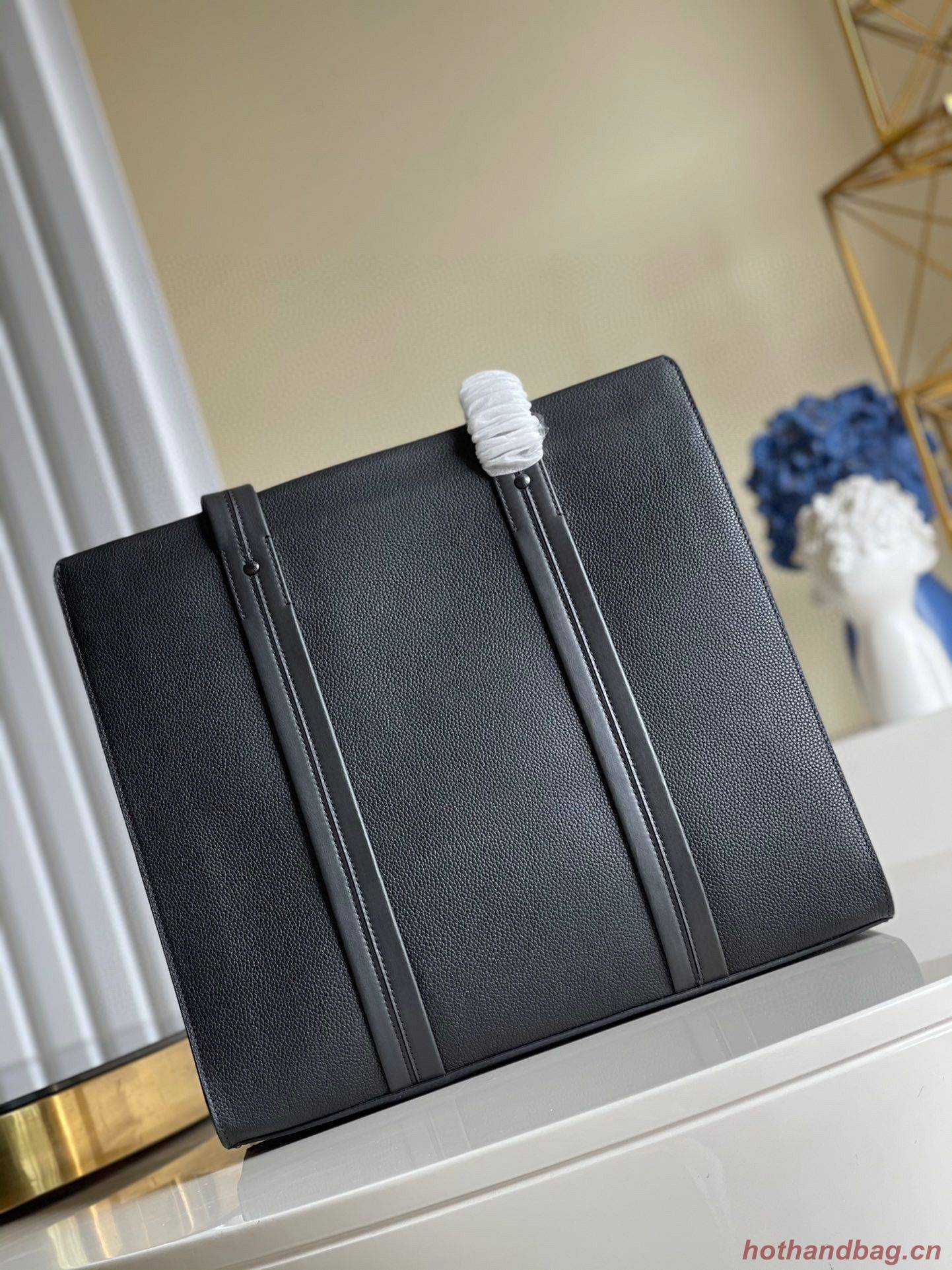 Louis Vuitton Original Leather Aerogram Tote Bag M57308 Black