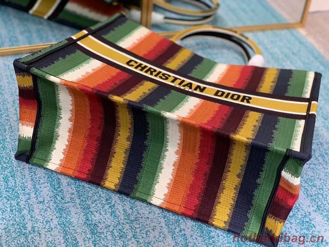 DIOR BOOK TOTE Multicolor D-Stripes Embroidery M1286Z