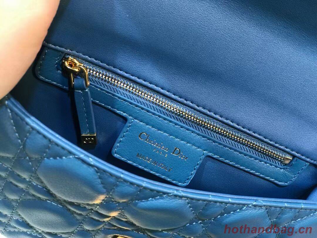Dior SMALL DIOR CARO BAG Soft Cannage Calfskin M9241 Blue
