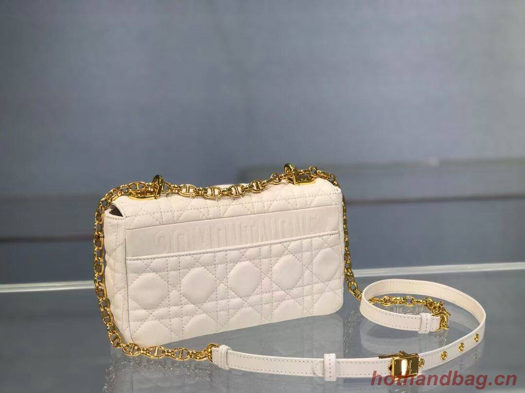 Dior SMALL DIOR CARO BAG Soft Cannage Calfskin M9241 white
