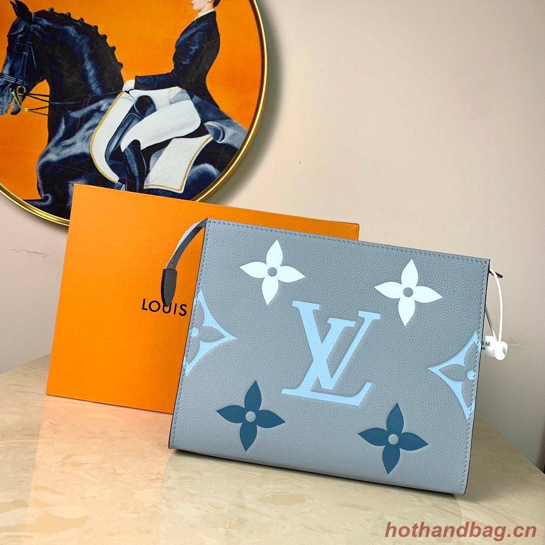 Louis Vuitton POCHETTE VOYAGE MM M80504 Blue & Saffron