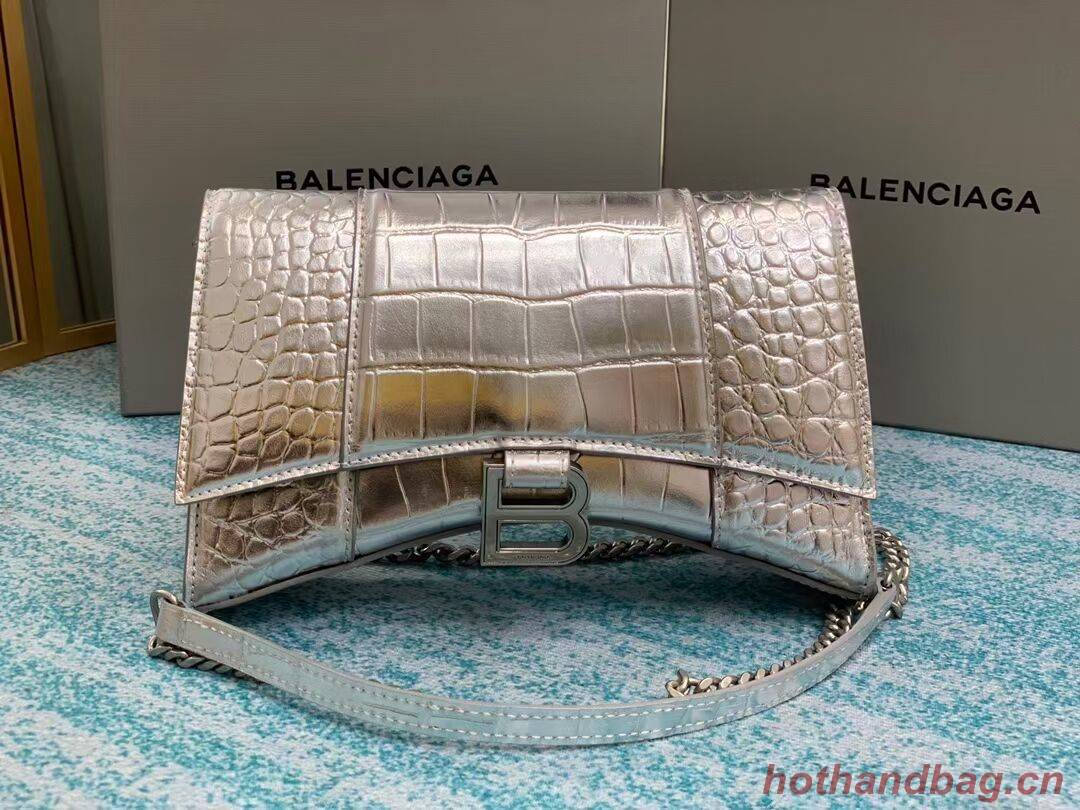 Balenciaga HOURGLASS CHAIN BAG B164497 Silver