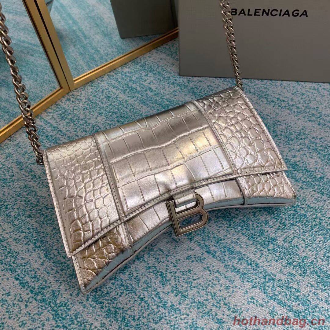 Balenciaga HOURGLASS CHAIN BAG B164497 Silver