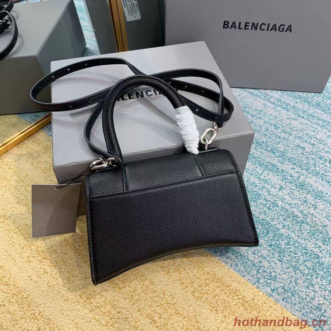 Balenciaga HOURGLASS XS TOP HANDLE BAG Grained calsfkin B108896 black
