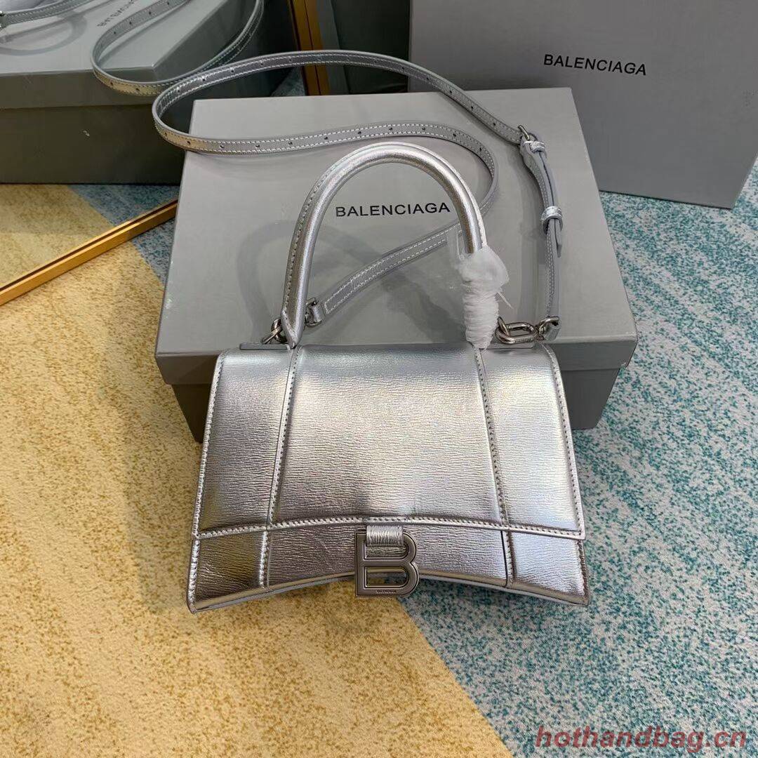 Balenciaga HOURGLASS SMALL TOP HANDLE BAG B108895-1 Silver 