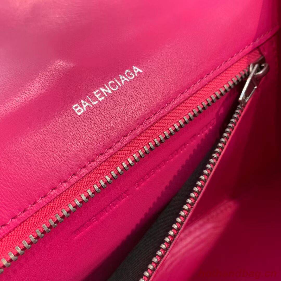Balenciaga HOURGLASS SMALL TOP HANDLE BAG B108895-1 neon pink