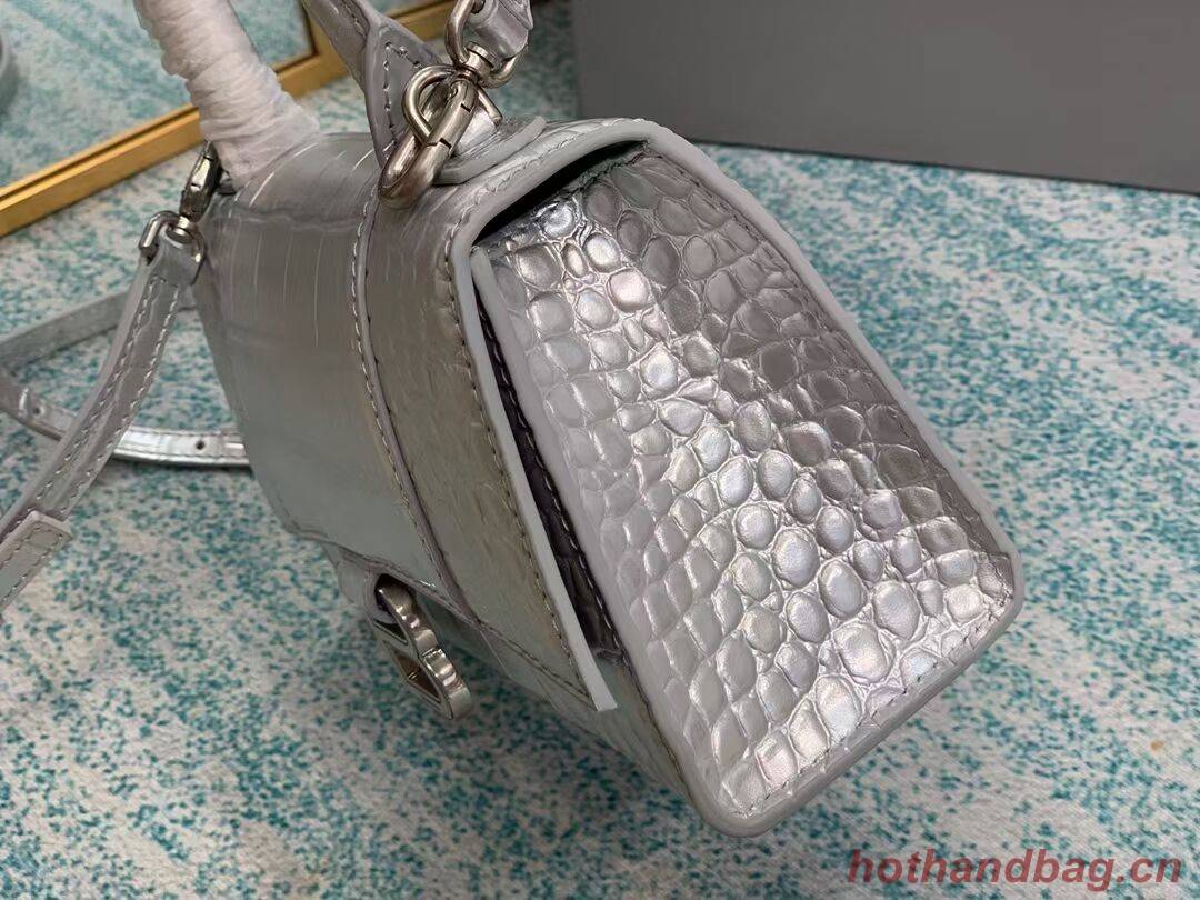 Balenciaga Hourglass XS Top Handle Bag 28331S silver
