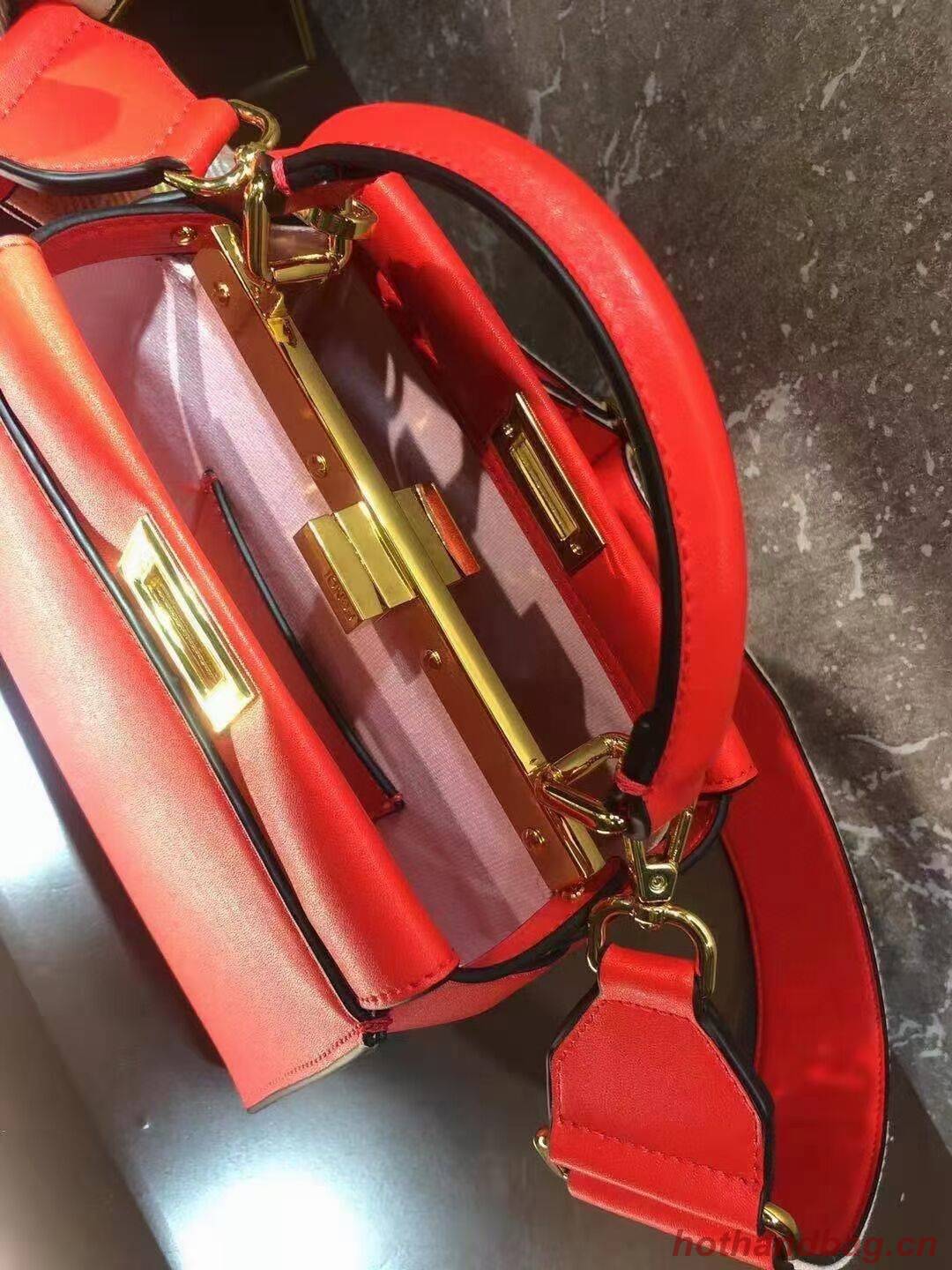 FENDI PEEKABOO ISEEU SMALL leather bag F1615 red