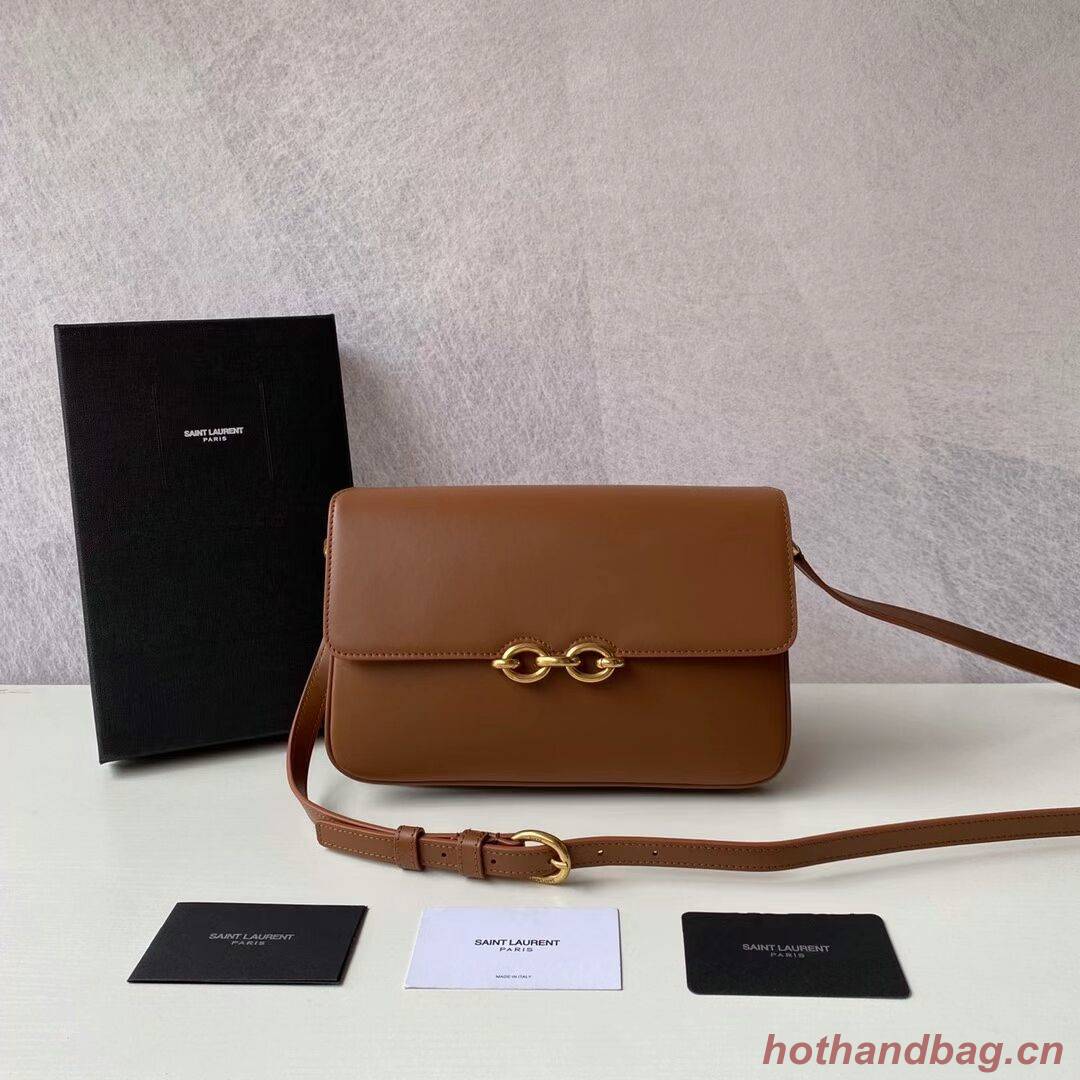 YSL LE MAILLON SATCHEL IN SMOOTH LEATHER 6497952 brown