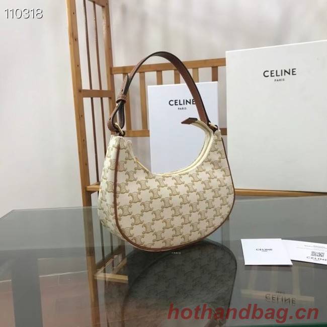 Celine AVA BAG IN TRIOMPHE CANVAS AND CALFSKIN 193952 WHITE 