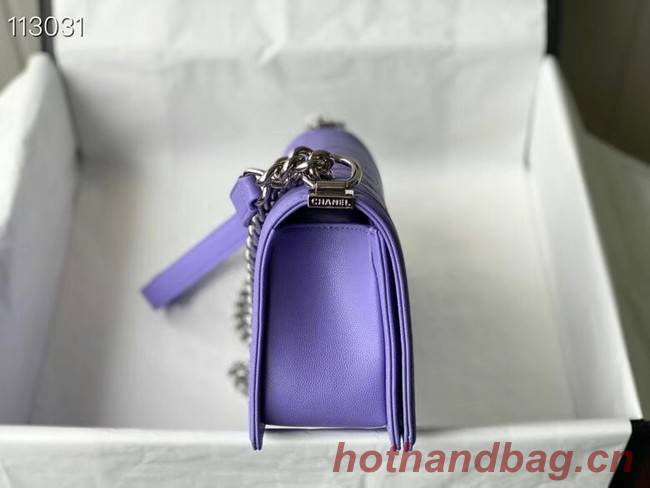 Chanel Le Boy Flap Shoulder Bag Original Leather A67086 purple