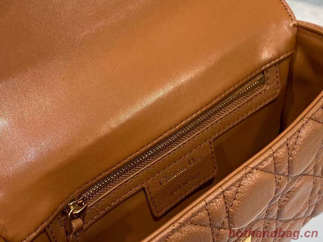 Dior SMALL DIOR CARO BAG Soft Cannage Calfskin M9241 Cognac-Colored