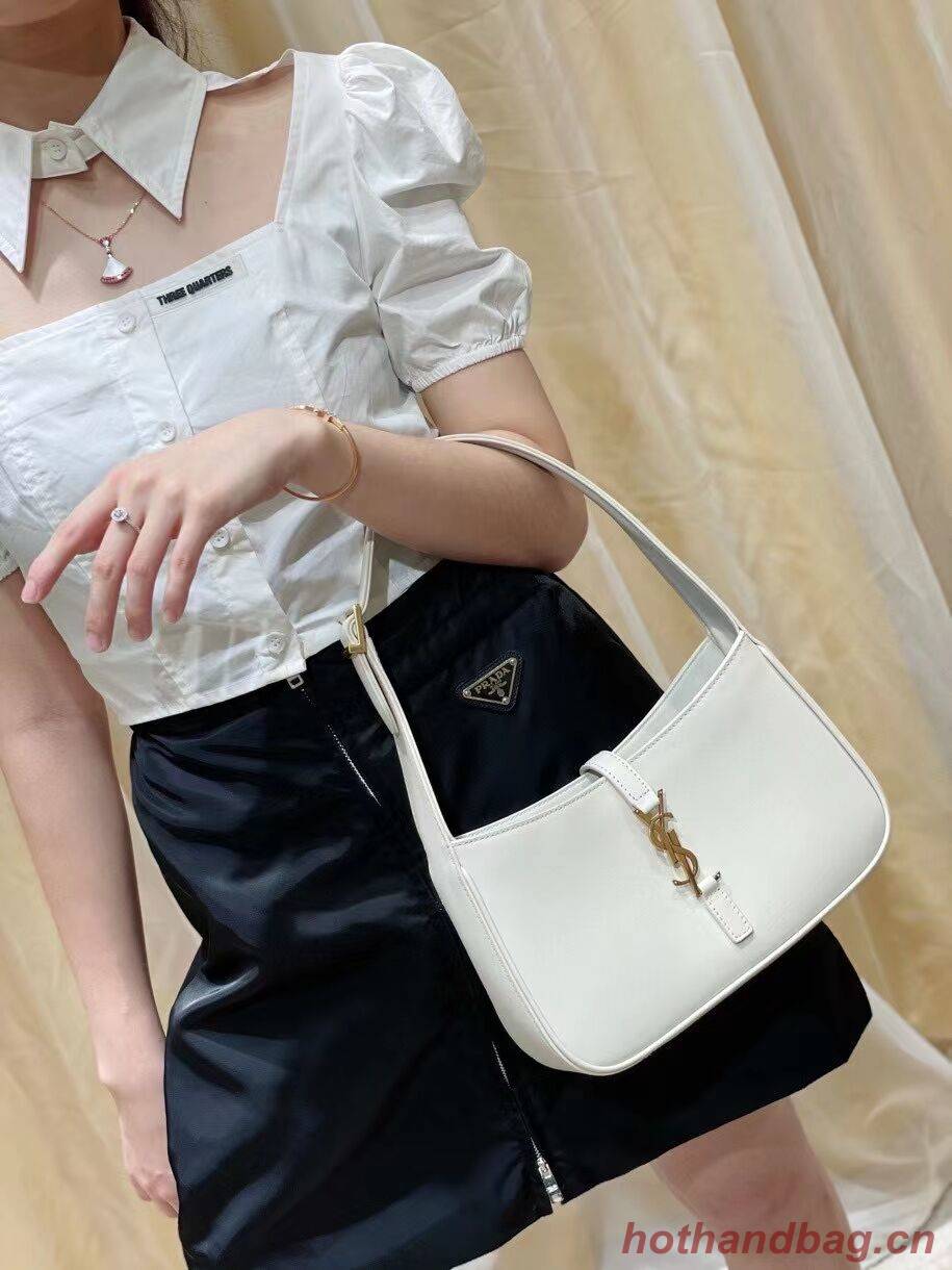 YSL TOP HANDLE BAG IN SHINY LEATHER Y687228 white