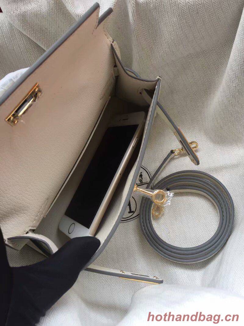 Hermes Kelly 19cm Shoulder Bags Epsom Leather KL19 Cream