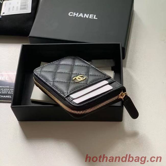 Chanel card holder Calfskin AP1650 black