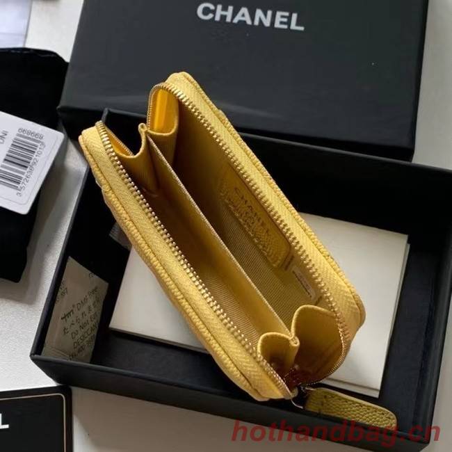 Chanel card holder Calfskin AP1650 yellow