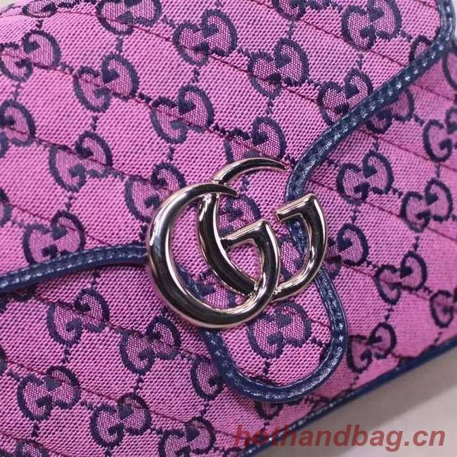 Gucci GG Marmont Multicolor mini top handle bag 583571 Pink and blue