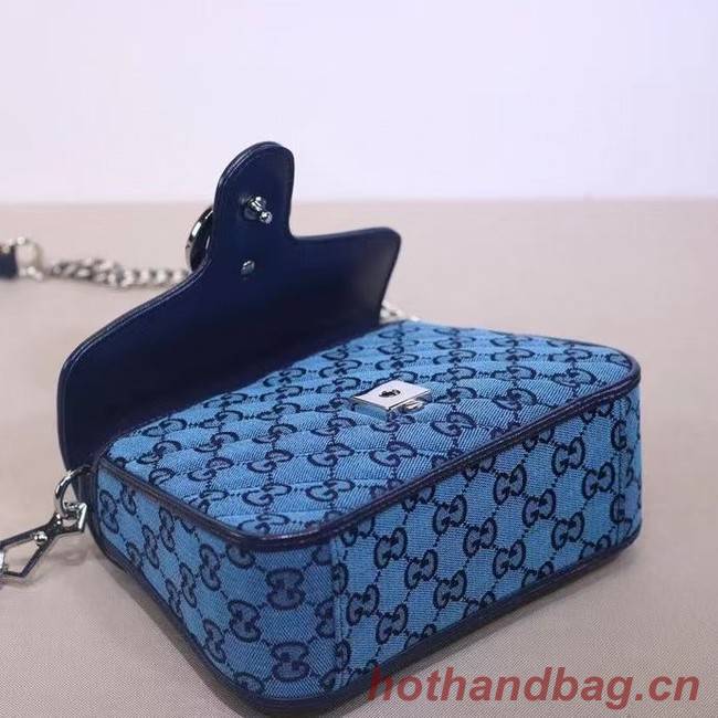 Gucci GG Marmont Multicolor mini top handle bag 583571 blue