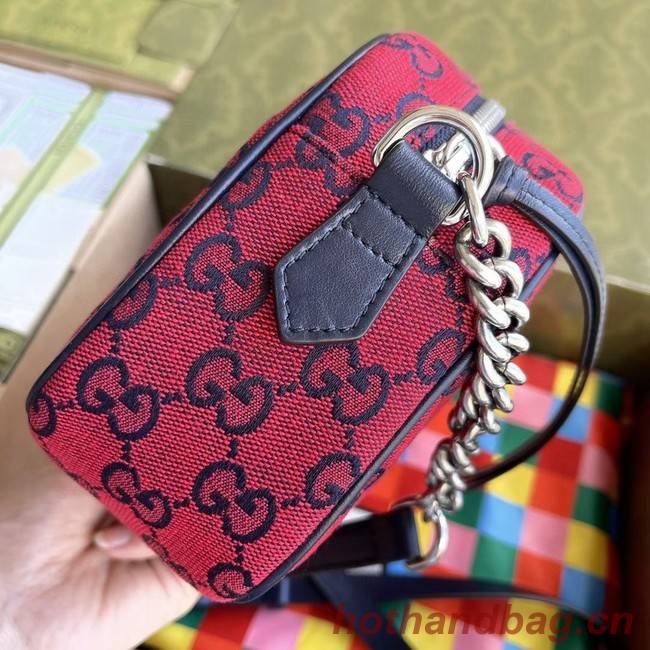Gucci GG Marmont Multicolor small shoulder bag 447632 red