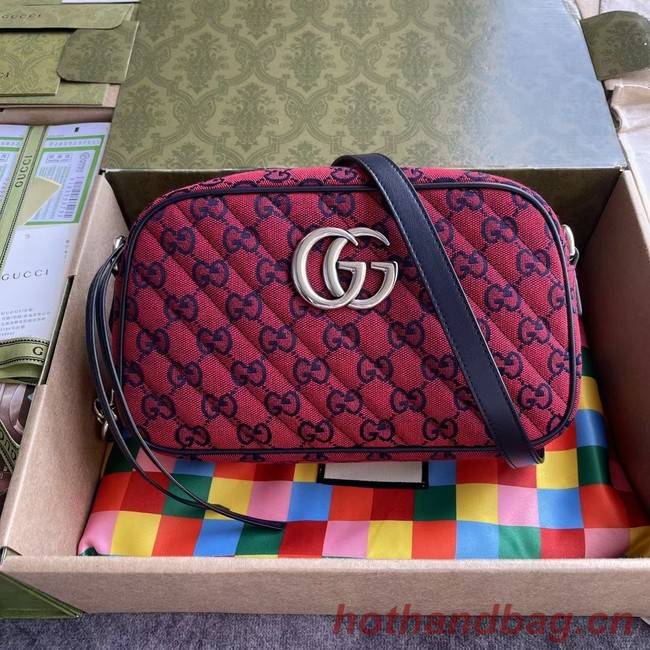 Gucci GG Marmont Multicolor small shoulder bag 447632 red