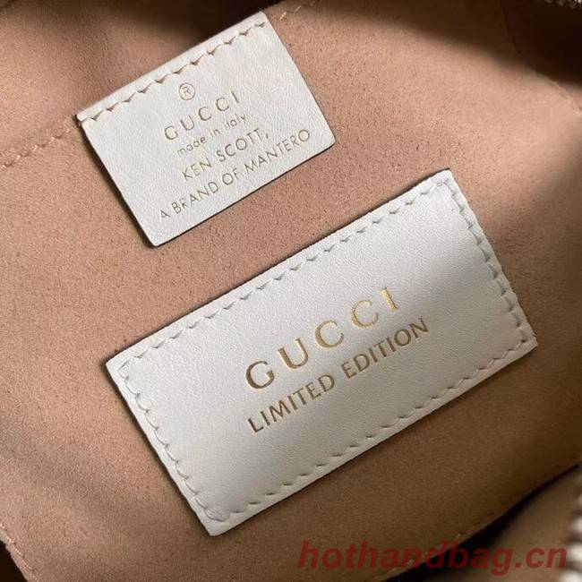 Gucci GG Marmont matelasse Mini Bag 447632 White flowers