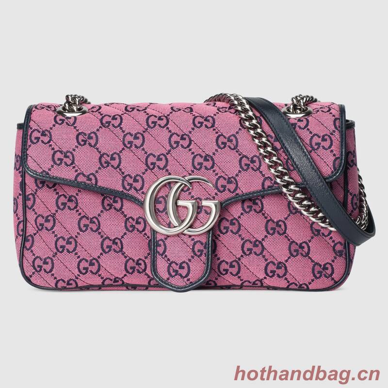 Gucci GG Marmont multicolor small shoulder bag 443497 Pink