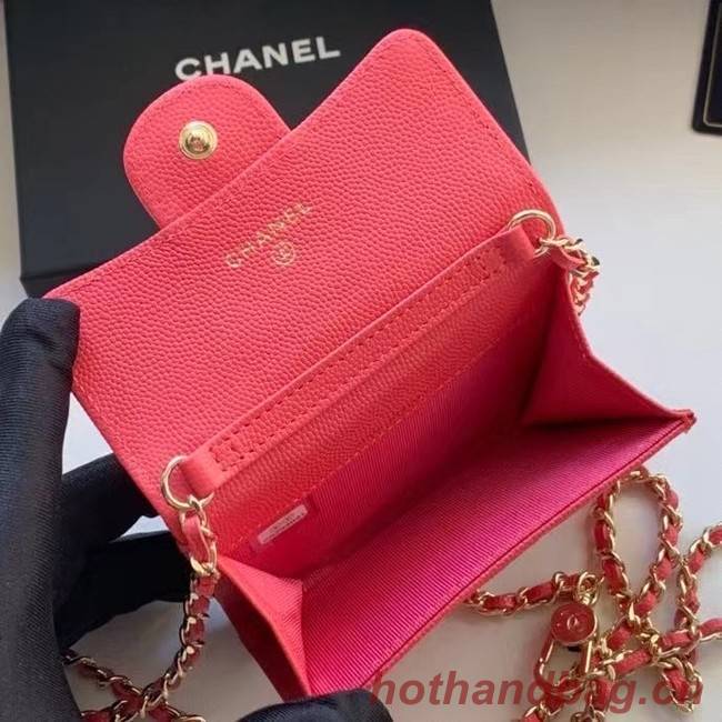 Chanel Original Grained Calfskin Pocket 81081 red