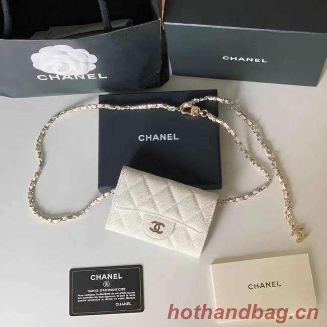 Chanel  Original Grained Calfskin Pocket  81081 white