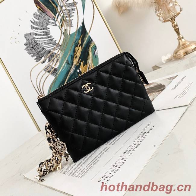 Chanel Grained Calfskin Clutch Bag 81050 black