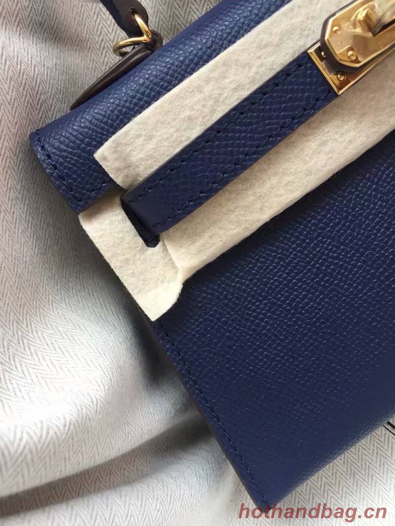 Hermes Kelly 19cm Shoulder Bags Epsom Leather KL19 Royal Blue