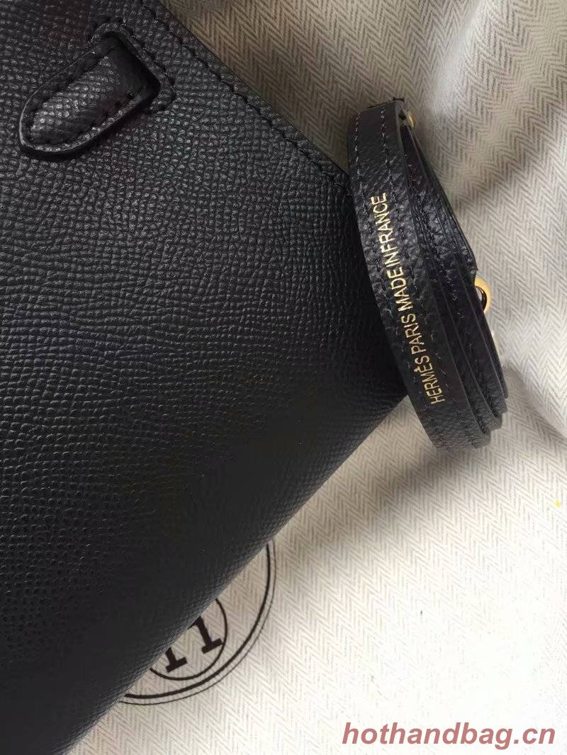 Hermes Kelly 19cm Shoulder Bags Epsom Leather KL19 black