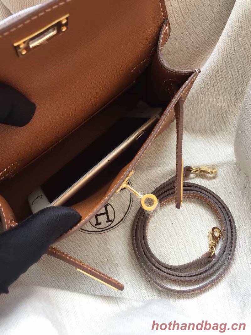 Hermes Kelly 19cm Shoulder Bags Epsom Leather KL19 brown