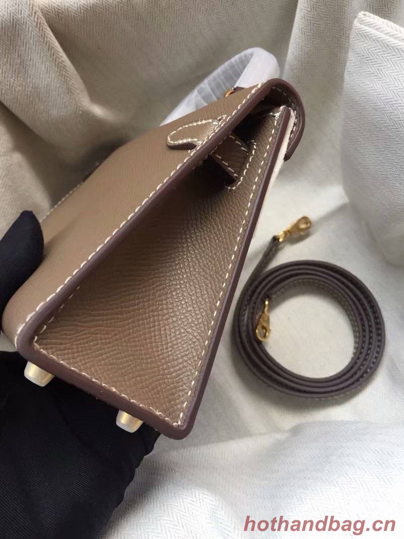 Hermes Kelly 19cm Shoulder Bags Epsom Leather KL19 dark grey