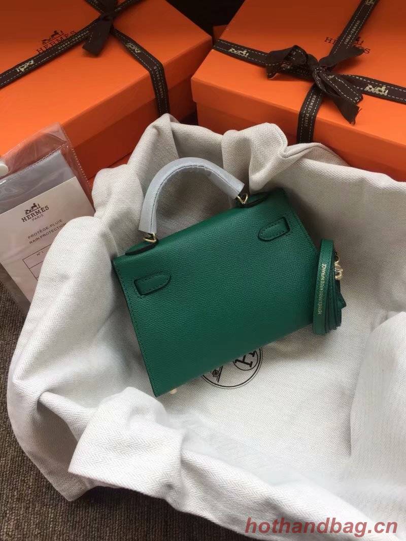 Hermes Kelly 19cm Shoulder Bags Epsom Leather KL19 green