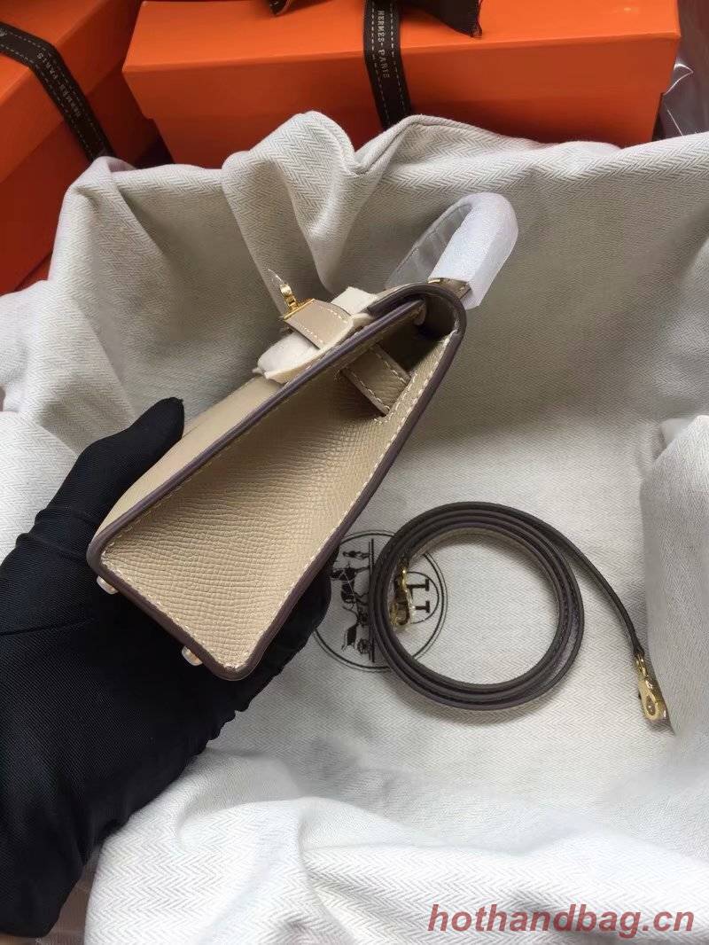 Hermes Kelly 19cm Shoulder Bags Epsom Leather KL19 grey