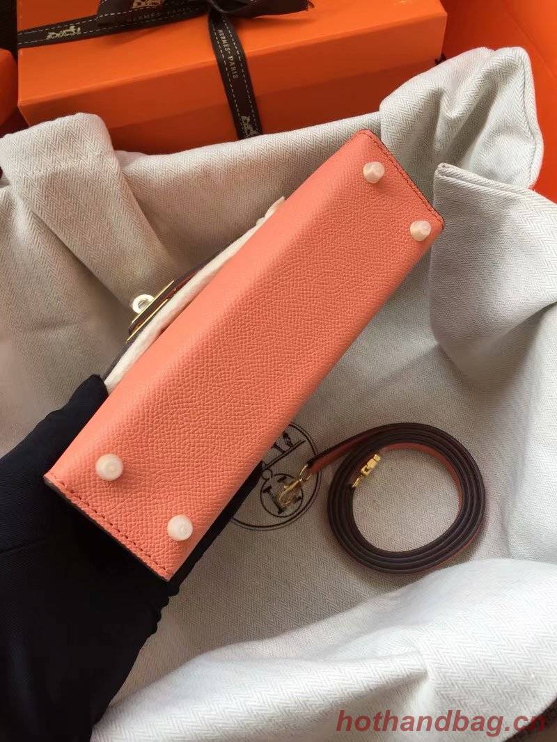 Hermes Kelly 19cm Shoulder Bags Epsom Leather KL19 pink
